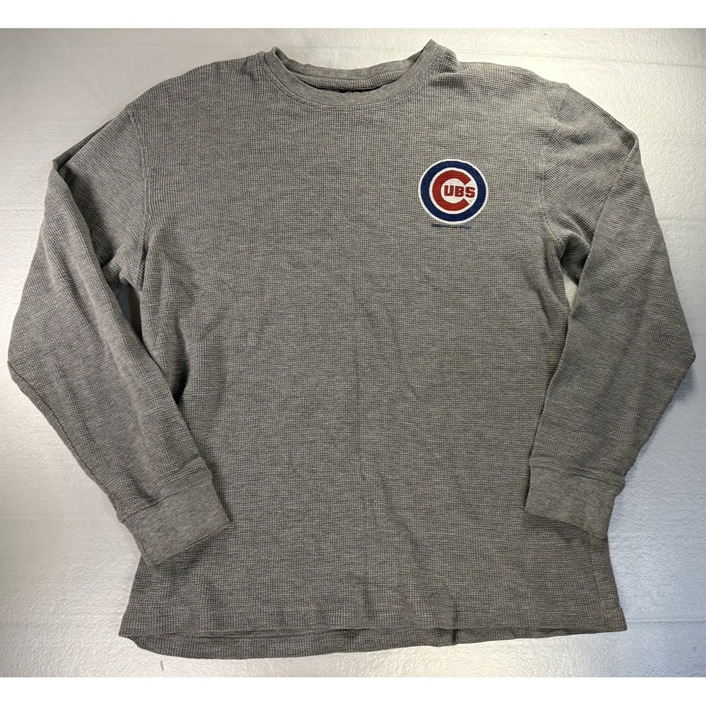 Stitches Chicago Cubs Waffle Knit Sweatshirt Mens‎ Medium Gray MLB Sweater